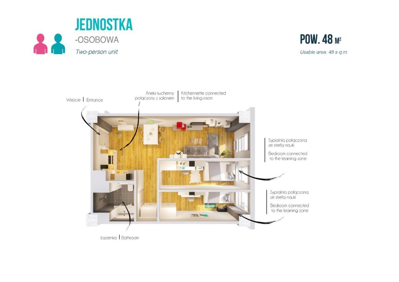 Studios And Shared Rooms At Livinnx คราคูฟ ภายนอก รูปภาพ