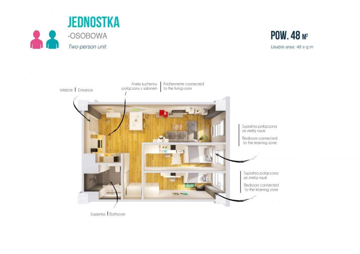 Studios And Shared Rooms At Livinnx คราคูฟ ภายนอก รูปภาพ